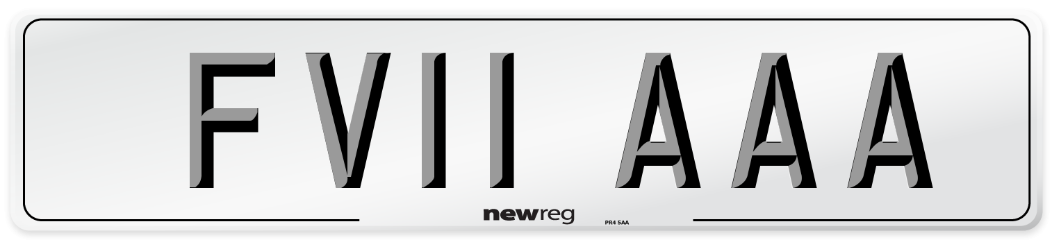 FV11 AAA Number Plate from New Reg